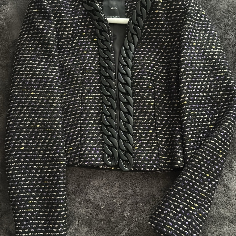 Mango Black and White Tweed Blazer - Picture 4 of 6
